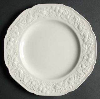 Crown Ducal Florentine White Salad Plate, Fine China Dinnerware   Off White, Emb