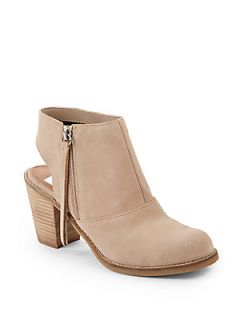 Jemima Cutout Suede Ankle Boots   Nude