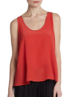 Cedric Silk Top   Carnelian