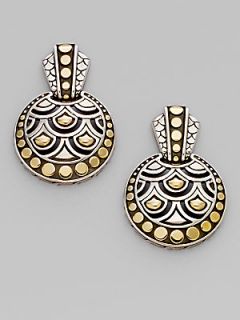 John Hardy 18K Yellow Gold and Sterling Silver Earrings   Silver Gold