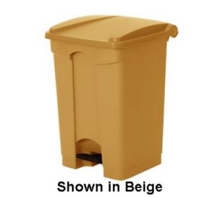 Continental Commercial 12 Gal Step On Trash Can, 16.25 x 15.75 x 23.75 in, Beige