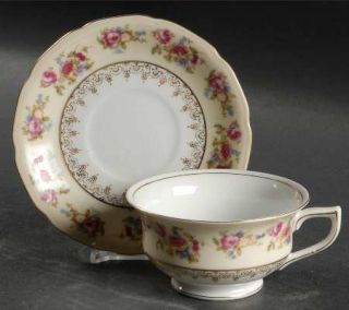 Gold Castle Hostess Footed Cup & Saucer Set, Fine China Dinnerware   Hostess Bac