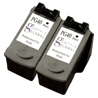 Sophia Global Remanufactured Black Ink Cartridge Replacement For Canon Pg 40 (pack Of 2) (BlackPrint yield Up to 195 pages per cartridgeModel SG2eaPG40Pack of Two (2) cartridgesWe cannot accept returns on this product.This high quality item has been fa
