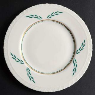 Hanover Coronation Salad Plate, Fine China Dinnerware   Green Leaf Design,Gold D
