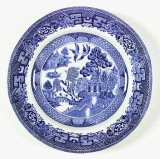 John Steventon Willow Blue (Smooth) Dinner Plate, Fine China Dinnerware   Blue W