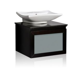 Belmont Decor WM324 Bathroom Vanity, Madison 24 Single Sink, Ceramic Basin, Natural Marble Counter Espresso