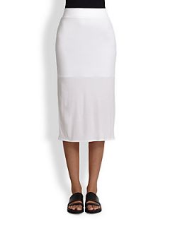 Helmut Lang Ion Jersey Midi Skirt   Optic White
