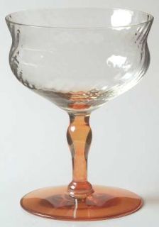 Unknown Crystal Unk4732 Amber (Iridescent) Low Sherbet   Amber Iridescent, Swirl