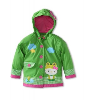 Western Chief Kids Hello Kitty Froggy Rain Coat Girls Jacket (Green)