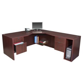 Regency Legacy Desk with Angled Corner   Right LADPSR7130 Laminate Mahogany