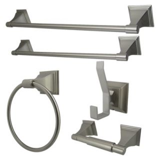 Satin Nickel 5 piece Bathroom Accessory Set