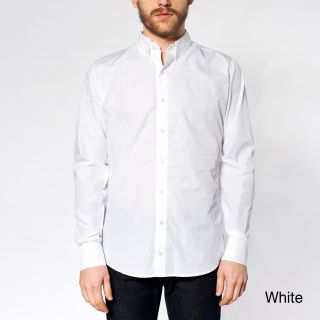 American Apparel Mens Italian Cotton Long Sleeve Button down Shirt