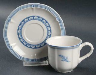 Villeroy & Boch Casa Azul Flat Demitasse Cup & Saucer Set, Fine China Dinnerware