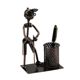 Winebodies Bronze Metal Golfer Pen Holder (BronzeModel ZC2020Dimensions 8.25 inches high x 3.75 inches wide 2.75 inches deep )