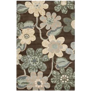 Handmade Bella Brown Wool And Viscose Rug (6 X 9)