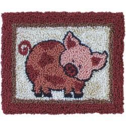 Pink Pig Punch Needle Kit 3/4x3in