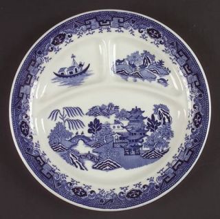Walker Blue Willow Grill Plate, Fine China Dinnerware   Blue Design