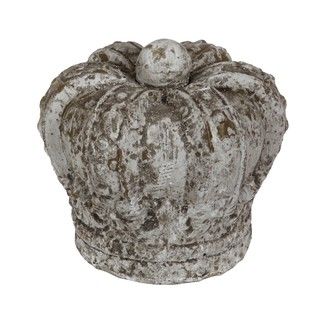 Medium Distressed White Ceramic Crown (CeramicQuantity One (1) ceramic crownSetting IndoorDimensions 6.5 inches high x 6 inches wide x 6 inches deep)