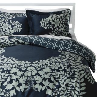 Room 365#153; Placed Graphic Floral Duvet Cover Cover Set   Blue (Twin)