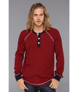 L R G No MSG L/S Henley Mens Long Sleeve Pullover (Red)