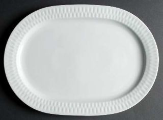 Block China Azores 15 Oval Serving Platter, Fine China Dinnerware   Embossed Ri