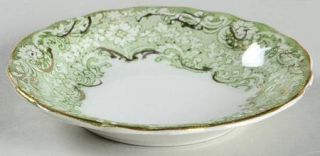 Alfred Meakin Roxbury Green Butter Pat, Fine China Dinnerware   Green&White Flor