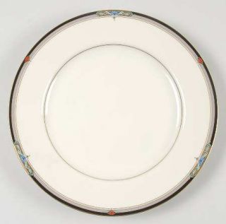 Oscar De La Renta Crawford Salad Plate, Fine China Dinnerware   Black & Gray Ban