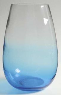 Dansk Glasscapes Blue Flower Vase   Blue/Clear Bowl,No Stem