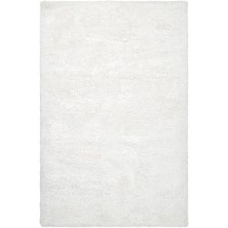 Hand woven White Taro Super Soft Shag Rug (8 X 10)