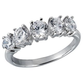 Cubic Zirconia Silver Plated Anniversary Ring   Silver