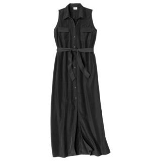 Merona Womens Maxi Shirt Dress   Black   L