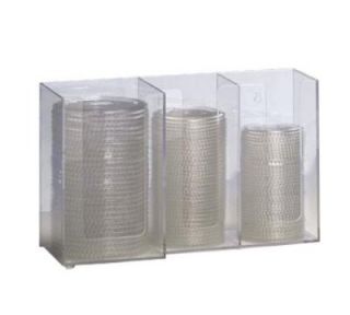 Dispense Rite Lid/Cup Organizer, 3 Section (2) 4 in & (1) 5 in, Acrylic, Clear