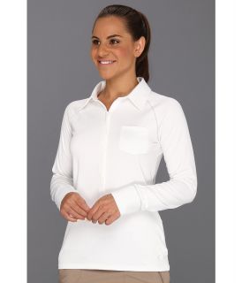 Oakley Front Nine Polo Womens Long Sleeve Pullover (White)