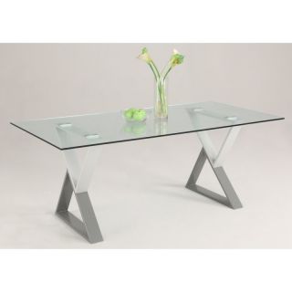 Chintaly Whitney Dining Table with Glass Top Multicolor   CTY1315