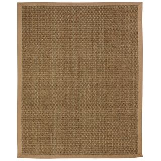 Windjammer Basketweave Seagrass Rug With Khaki Cotton Border (4 X 6)