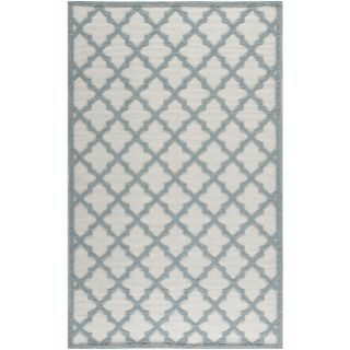 Martha Stewart Vermont Ivory/ Light Blue Wool Rug (8 X 10)