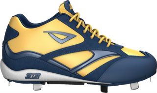 Mens 3N2 Showtime Mid   Navy/Gold Baseball Cleats