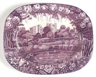 Enoch Wood & Sons Castles Purple 10 Oval Serving Platter, Fine China Dinnerware
