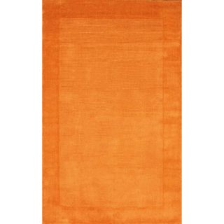 Nuloom Handmade Solid Tone On Tone Border Orange Rug (4 X 6)