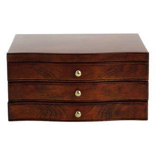 Reed and Barton Corp Hunter Mahogany Finish Jewelry Box   10W x 6.25H in. Brown