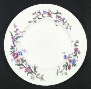 Wedgwood Devon Sprays Dinner Plate, Fine China Dinnerware   Blue&Pink Flowers/Lo