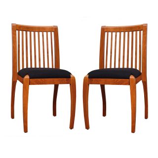 Sienna Cherry/ Black Vertical Slat Dining Chairs (set Of 2)