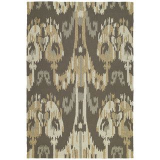 Seaside Brown Ikat Indoor/ Outdoor Rug (4 X 6)