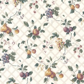 Magnolia White Harlequin Fruit Trail Wallpaper (Magnolia whitePattern Harlequin Fruit TrailMaterials Solid sheet vinylQuantity One (1) rollDimensions 33 feet long x 20.5 inch diameterCoverage 56 square feetPre pastedWashable and peelable )