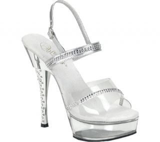 Womens Pleaser Diamond 639   Silver/Clear High Heels