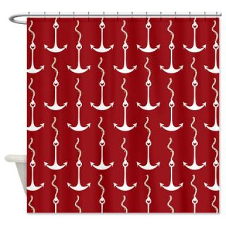  Red White Anchor Print Shower Curtain  Use code FREECART at Checkout