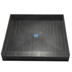 Tile Ready Double Curb Shower Pan (32 X 32 Center Pvc Drain) (BlackMaterials Molded Polyurethane with ribs underneath for extra strengthNumber of pieces One (1)Dimensions 32 inches long x 32 inches wide x 7 inches deep No assembly requiredFully integra