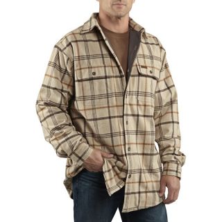 Carhartt Youngstown Flannel Shirt Jacket   Thermal Lined (For Tall Men)   FIELD KHAKI (2XL )
