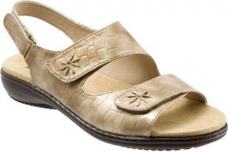 Womens Trotters Tyra   Gold Croc Patent Casual Shoes