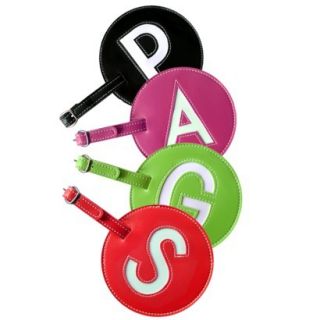 Pb Initial Luggage Tags   Red (set of two)